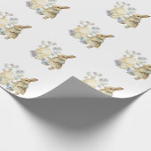 Waterverf retro paasei en bunny Schort Cadeaupapier (Hoek)