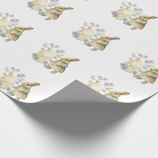 Waterverf retro paasei en bunny Schort Cadeaupapier (Hoek)
