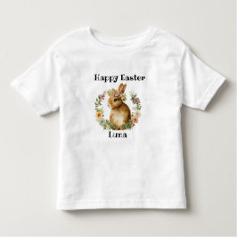  Waterverf Retro Paashaas Bloemen Kinder Shirts