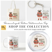 Waterverf Retro Pug Hondenpatroon Sokken