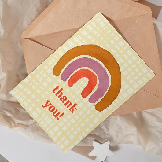 Waterverf retro regenboog bedankt feestdagenkaart