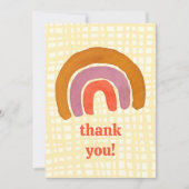 Waterverf retro regenboog bedankt feestdagenkaart (Voorkant)
