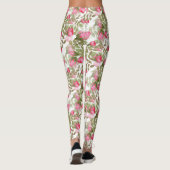 Waterverf  retro roze rozen bloemen bloemen bloeme leggings (Achterkant)