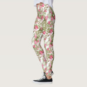 Waterverf  retro roze rozen bloemen bloemen bloeme leggings (Links)