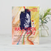 Waterverf Retro Skull Skeleton Halloween Art Kaart (Staand voorkant)