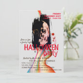 Waterverf Retro Skull Skeleton Halloween Art Kaart (Staand voorkant)