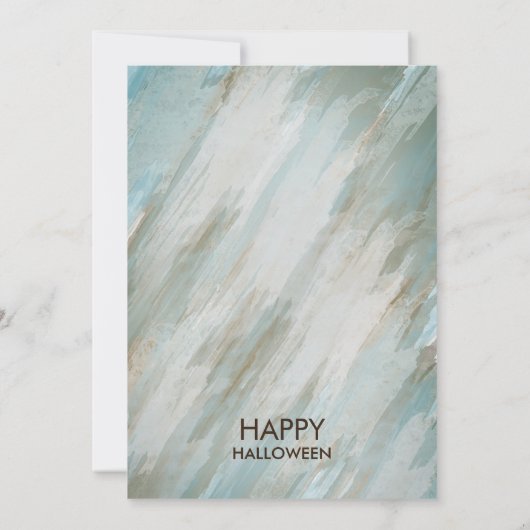 Waterverf Retro Skull Skeleton Halloween Art Kaart (Achterkant)