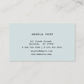 Waterverf Retrotypemachine Blauw Visitekaartje (Achterkant)