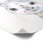 Waterverf Rhino Safari Nursery Art Print (Hoek)