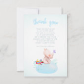 Waterverf Rhino Unicorn Baby Boy Shower Bedankkaart (Voorkant)