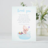 Waterverf Rhino Unicorn Baby Boy Shower Bedankkaart (Staand voorkant)