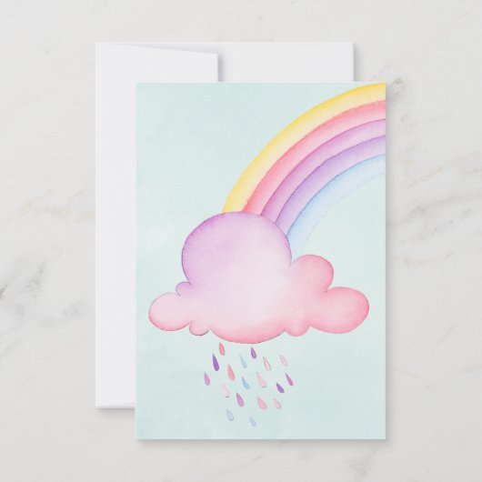 Waterverf Rhino Unicorn Baby Boy Shower Bedankkaart (Achterkant)