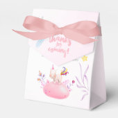 Waterverf Rhino Unicorn Baby Girl Shower Bedankt Bedankdoosjes (Voorkant Zijde)