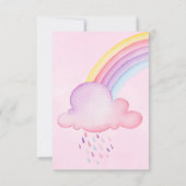 Waterverf Rhino Unicorn Baby Girl Shower Bedankt Kaart (Achterkant)