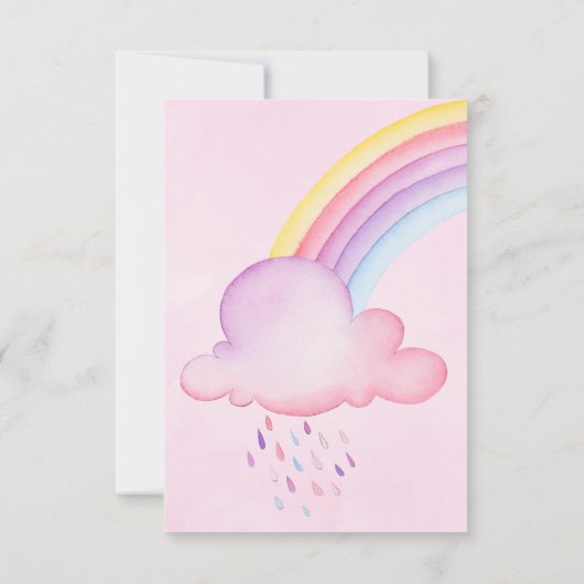 Waterverf Rhino Unicorn Baby Girl Shower Bedankt Kaart (Achterkant)