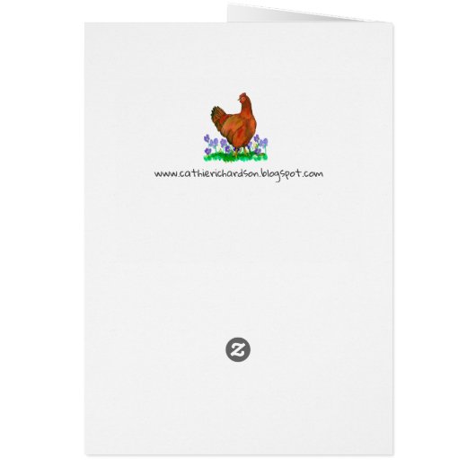 Waterverf Rhode Island Red Hen (Achterkant)