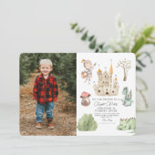 Waterverf Ridder Dragon Castle Boy Verjaardag Kaart (Staand voorkant)