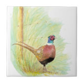 Waterverf Ring Necked Pheasant Bird Art Tegeltje (Voorkant)
