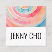 Waterverf ringen Abstracte minimalistische sociale Vierkante Visitekaartje (Voorkant)