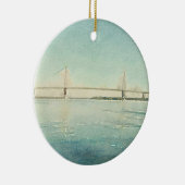 Waterverf rivierbrug Charleston South Carolina Keramisch Ornament (Rechts)
