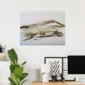 Waterverf Rivington pike Horwich Poster (Thuiskantoor)