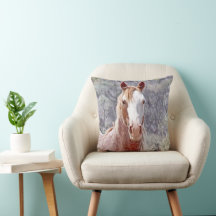 Waterverf Roan Stallion Pillow