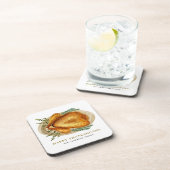 Waterverf Roasted Turkey Thanksgiving Party Bier Onderzetter (Rechterzijde)