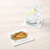 Waterverf Roasted Turkey Thanksgiving Party Kartonnen Onderzetters (Insitu)