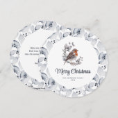 Waterverf Robin Bird Classic Vrolijk Kerstfeest Ka Feestdagenkaart (Voorkant / Achterkant)