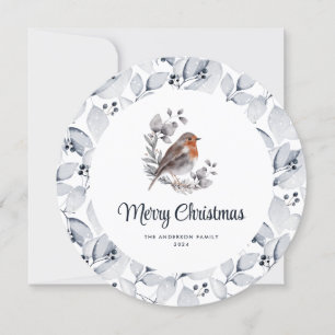 Waterverf Robin Bird Classic Vrolijk Kerstfeest Ka Feestdagenkaart