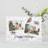 Waterverf Robin Botanical Foto Feestdagenkaart (Staand voorkant)