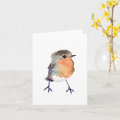 Waterverf Robin Card Kaart (Gele Bloem)