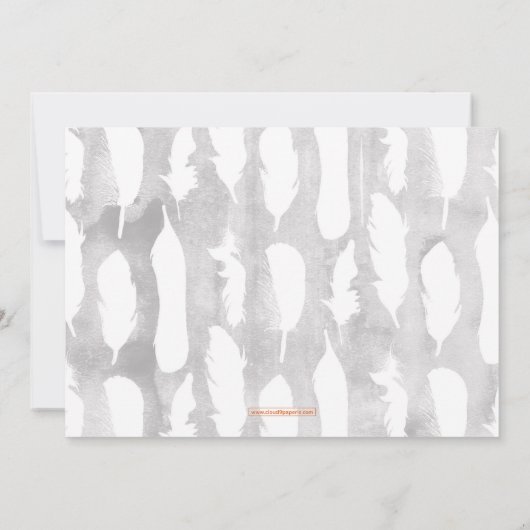 Waterverf Robin & Feathers Stationery Flat Card Notitiekaartje (Achterkant)