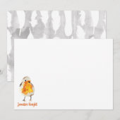Waterverf Robin & Feathers Stationery Flat Card Notitiekaartje (Voorkant / Achterkant)
