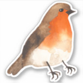 Waterverf Robin Garden Bird Sticker (Voorkant)