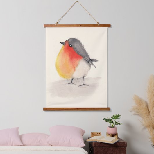 Waterverf Robin Hangend Wandkleed (Slaapkamer)