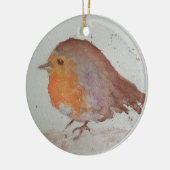 Waterverf Robin Keramisch Ornament (Links)