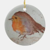 Waterverf Robin Keramisch Ornament (Achterkant)