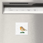 Waterverf robin kerstwinter magneet (Insitu (Vaatwasser))