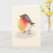 Waterverf Robin Moederdag Kaart (Gele Bloem)