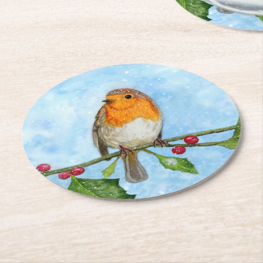 Waterverf Robin Paper Onderzetter (Gebogen)