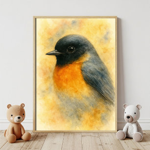 Waterverf Robin Portrait Poster