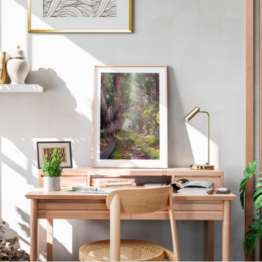 Waterverf Rock Road Wall Art Poster