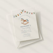 Waterverf Rocking Horese, verjaardagsuitnodiging Kaart