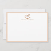 Waterverf Rocking Horse Baby shower Hartelijk dank Notitiekaartje (Voorkant)