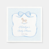 Waterverf Rocking Horse Baby shower Party Servet (Voorkant)