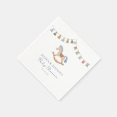 Waterverf Rocking Horse, Baby shower Servet (Hoek)