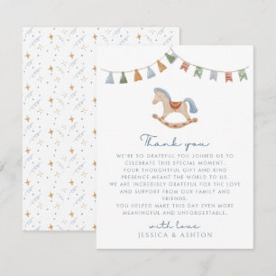 Waterverf Rocking Horse, bedankt kaart. Kaart