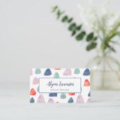 Waterverf Rocks Coral & Blue Jewelry Designer Visitekaartje (Staand voorkant)