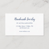 Waterverf Rocks Coral & Blue Jewelry Designer Visitekaartje (Achterkant)